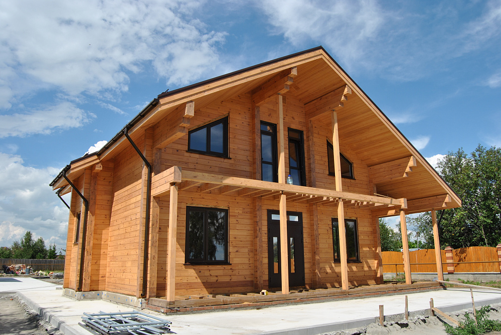 Баня и дом, с. Ленинское, цвет Сосна 2058